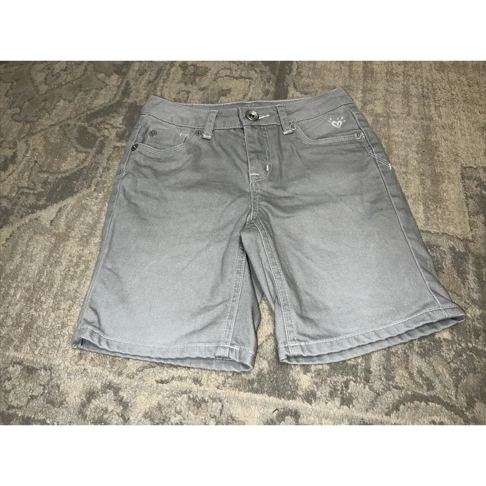 Justice youth Girls Stretch Bermuda gray Jean Shorts Size‎ 12S 12 Slim